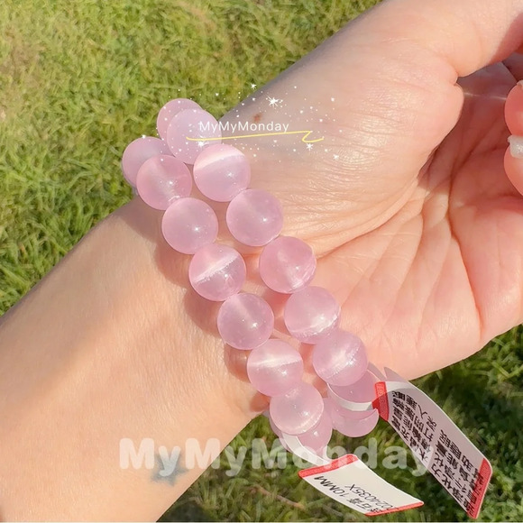 Pink Selenite Bracelet 10mm - Picture 4 of 4